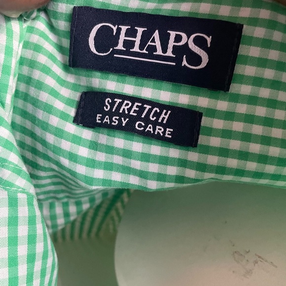 Chaps Green Checkered Men's Shirt - Picture 3 of 5